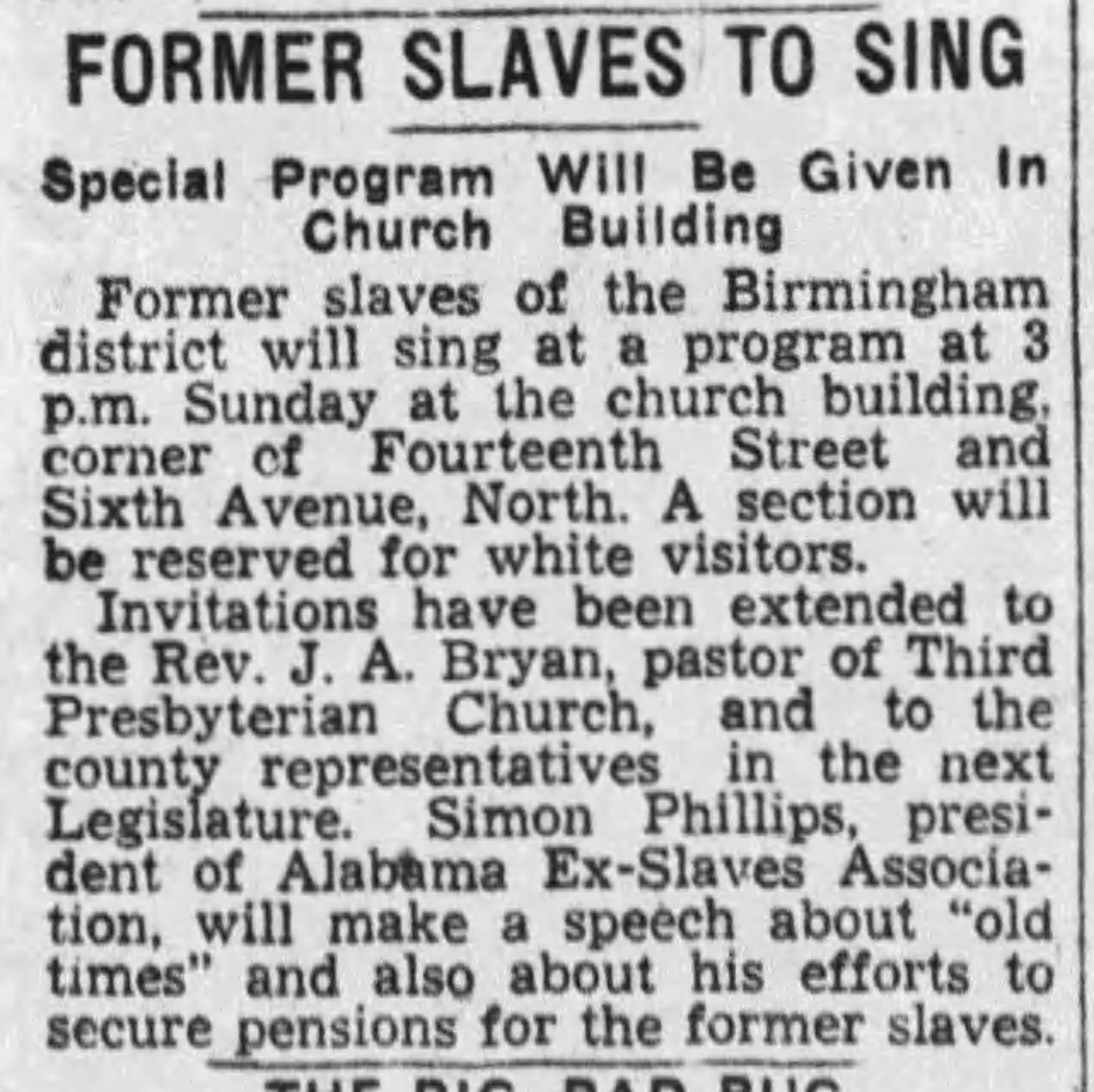 Former Slaves To Sing